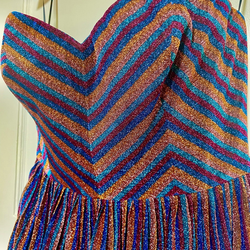 NWT Disco Queen 🪩 PROM DRESS 👗 Sequin Strapless - Size L - Picture 5 of 13